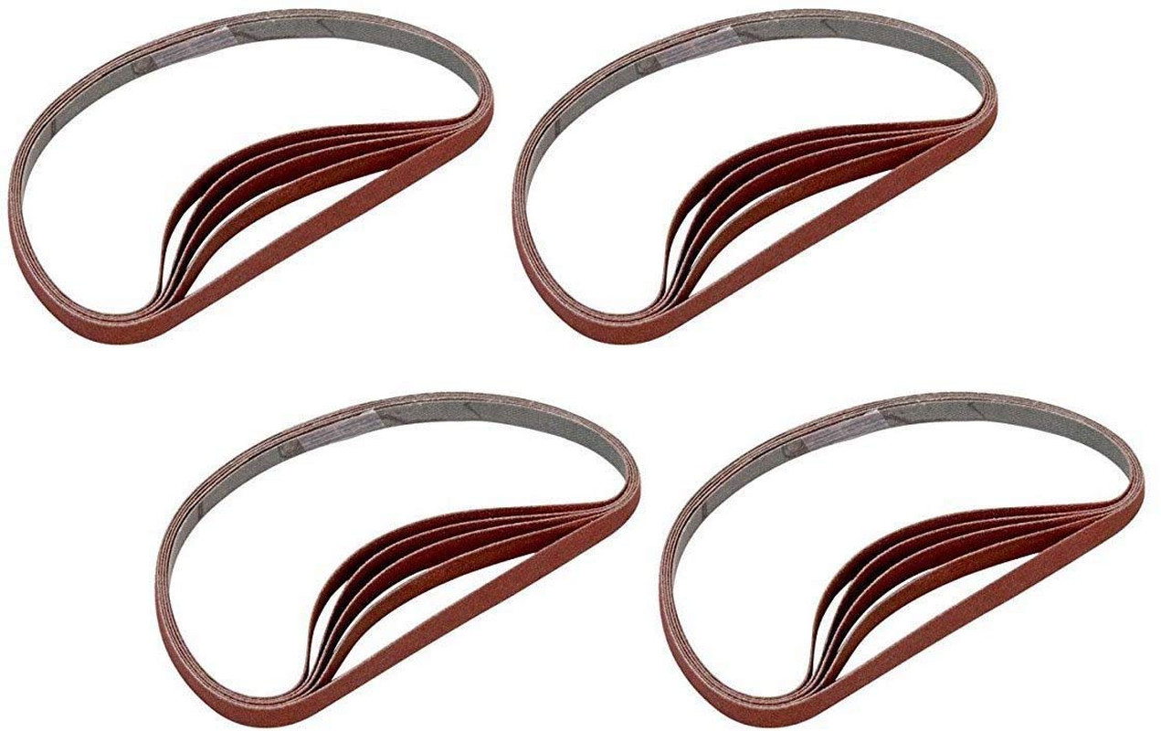 Replacement Belts 20-Pack, 5 Each of 80,120,180,240 Grit