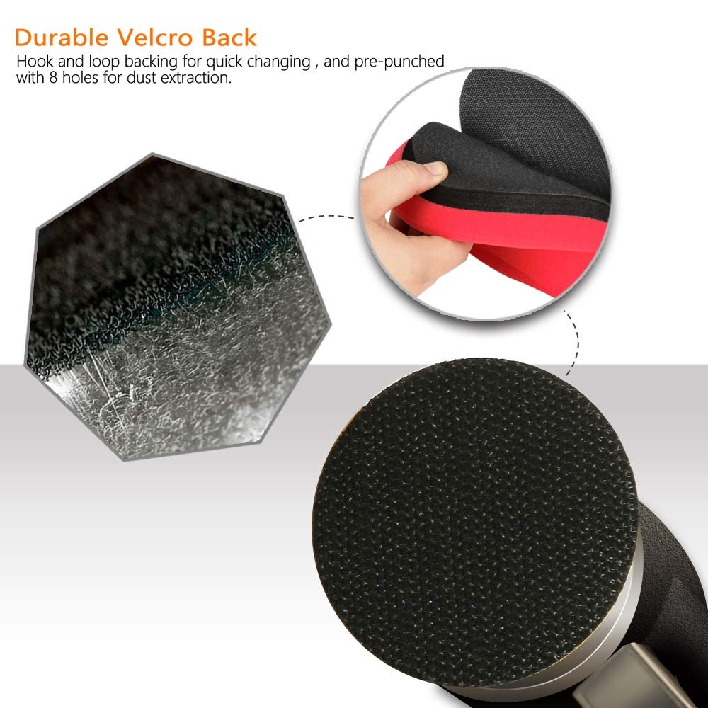 ZFE 1/2/3 Inch Random Orbital Air Sander, 1 / 2 / 3 Inch, Black