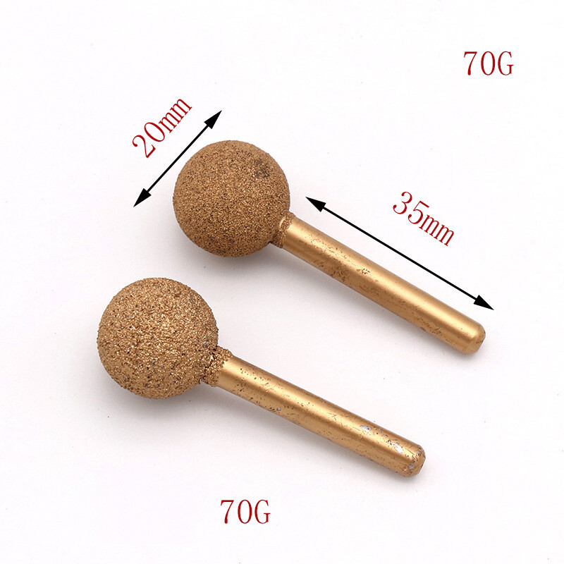 Brazed Diamond Grinding Head Spherical Fine / Coarse Sand Polishing 6mm Shank