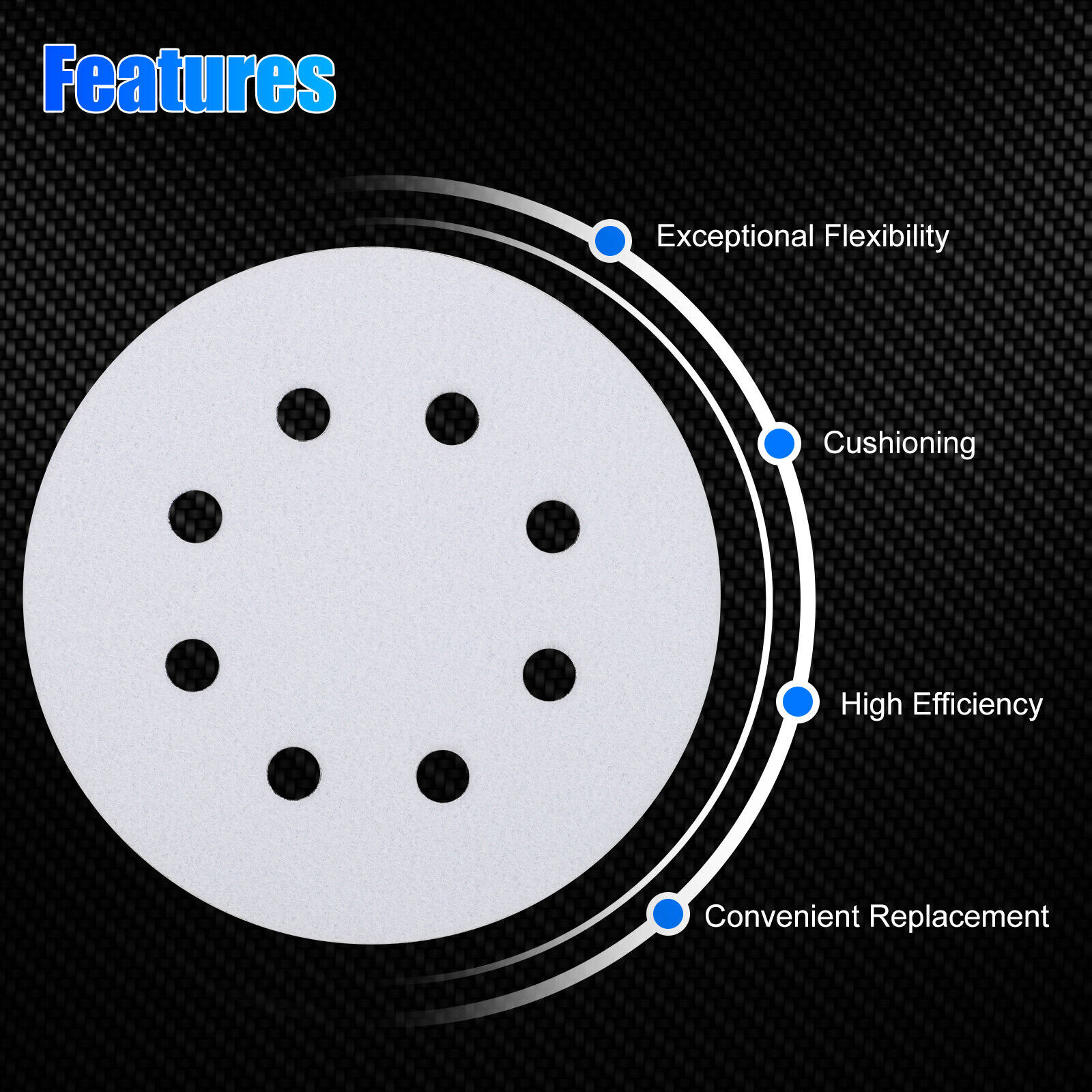 2PCS 5in Foam Cushion Orbital Sander Interface Buffer Pad Sander Buffer Pad