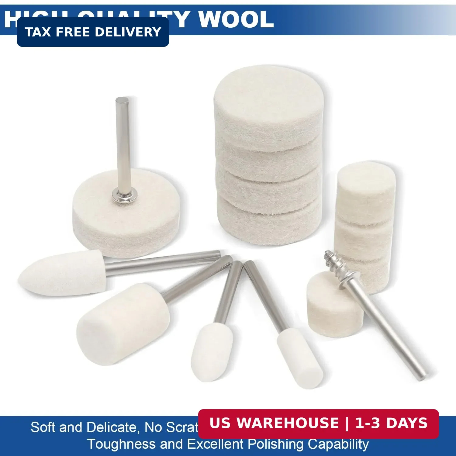 115PCS Polishing Buffing Wheels for Dremel Tool Accessories, 1/8″ Shank Polishin