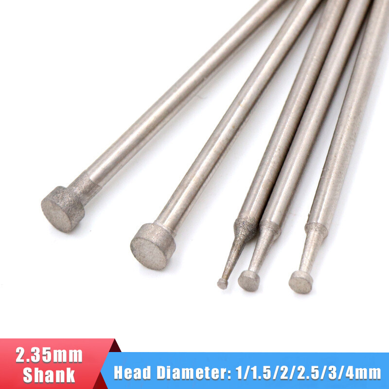 2.35mm Shank 1200 Grit Polishing Diamond Grinding Bits Flat E-Style Jade Carving
