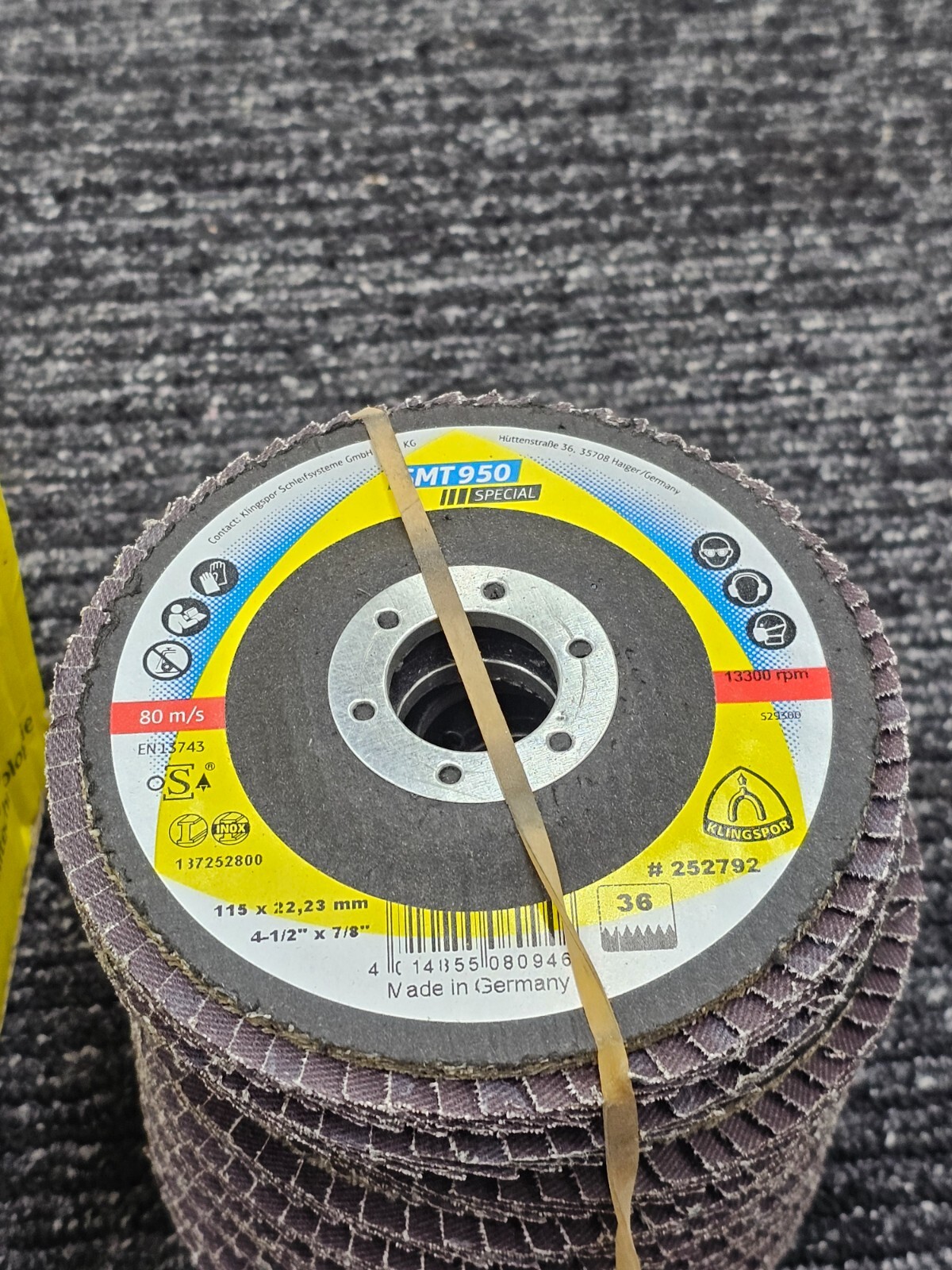 (QTY 10) Klingspor 252792 SMT950 Special Sanding Disc 80 m/s 13300 RPM