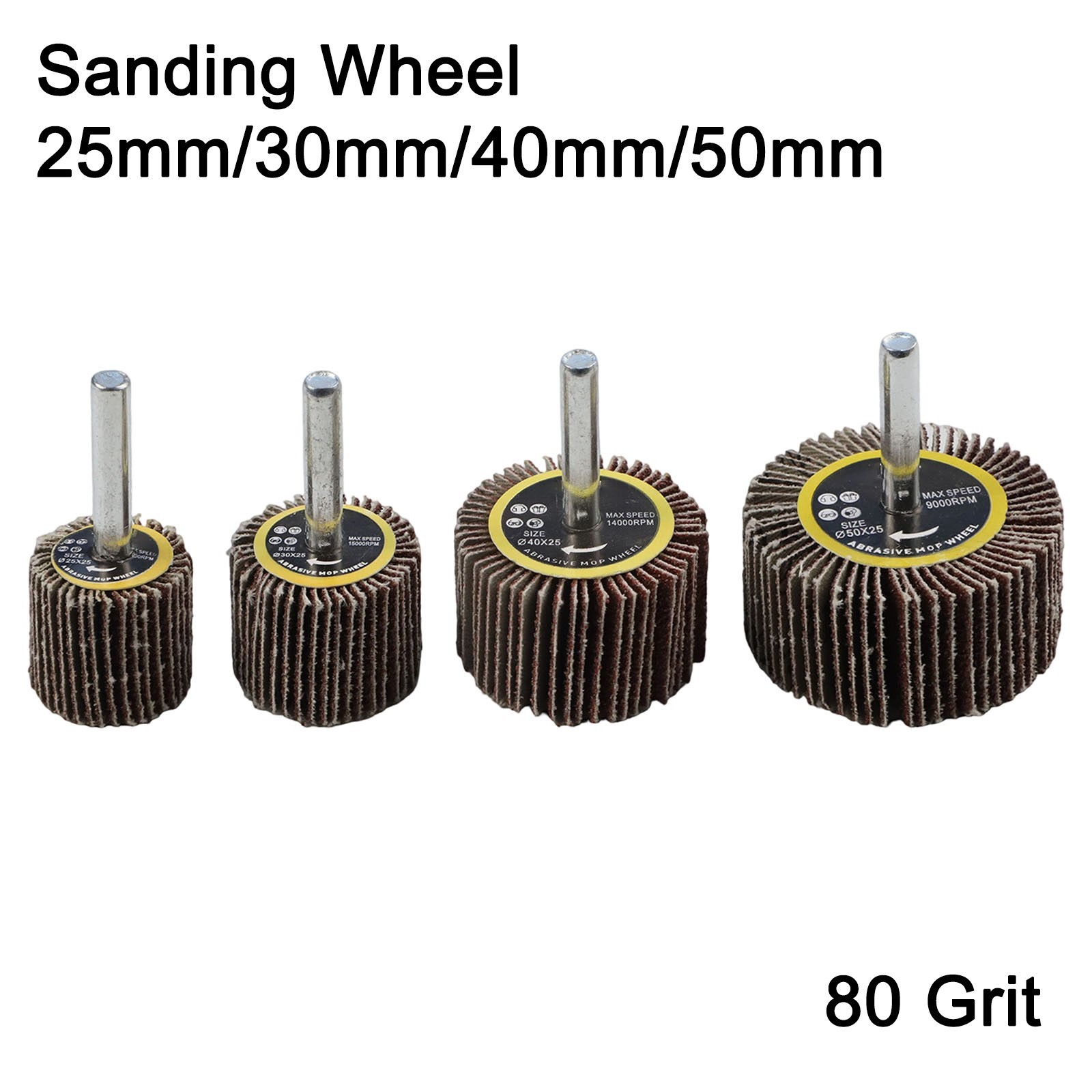 4PCS 25/30/40/50mm 80# Sanding Flap Disc Wheel Polishing Grinding Rotary Tool