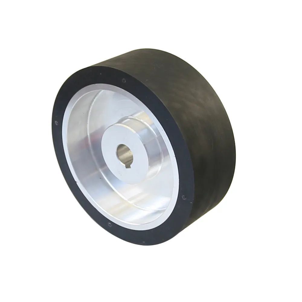 200*75*24mm Solid Rubber Contact Wheel with 8*3mm Keyslot Balanced Belt Grinder