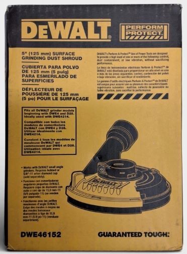 DEWALT 4-1/2 – 5″ Dust Shroud Surface Grinding Attachment DWE46152 New