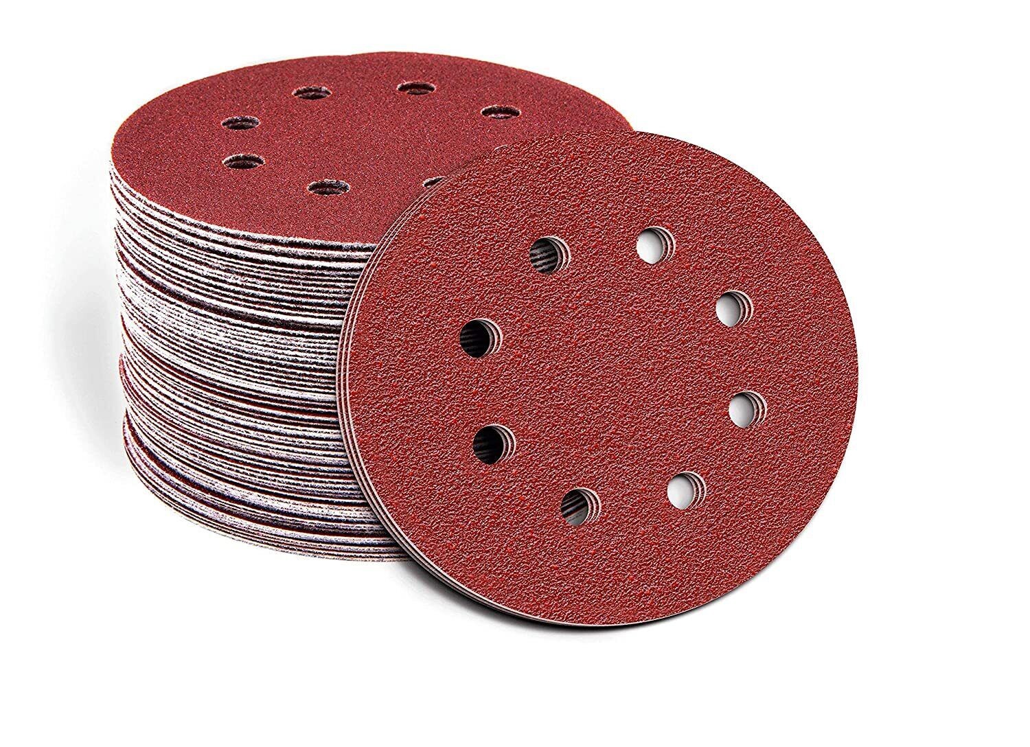 50x 5 inch Sanding Discs 100 Grit Hook and Loop 8-Hole Orbital Sander Sandpaper