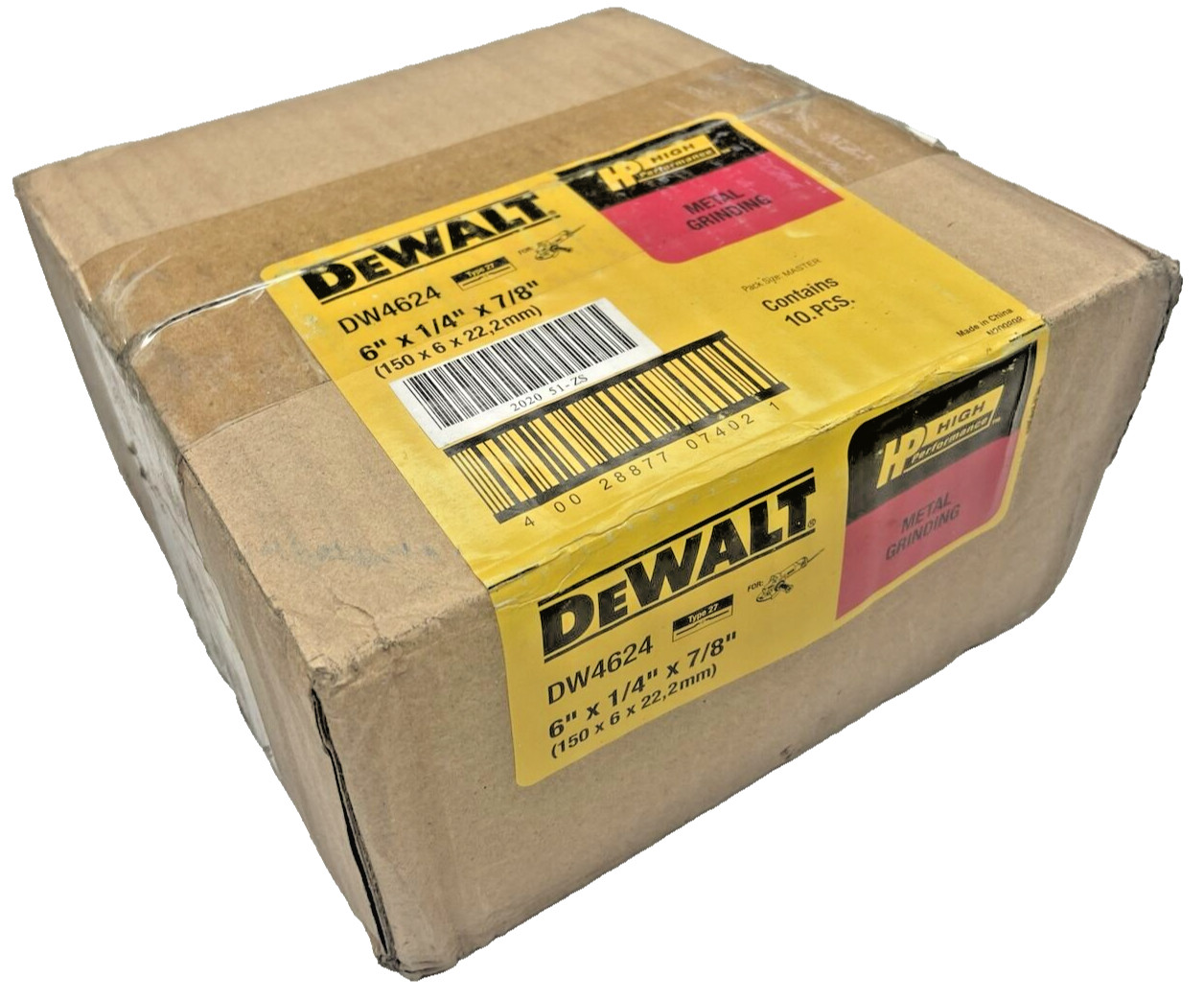 10 pack DeWalt DW4624 Metal Grinding Wheel 6″x1/4″x7/8″ Contains 10. PCS Type 27