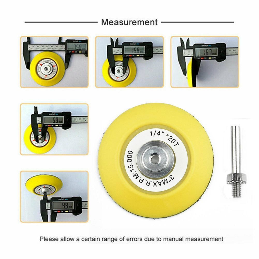 3 Inch 75mm Hook&Loop Backing Pad Sanding Polishing Disc W/Drill Attachment