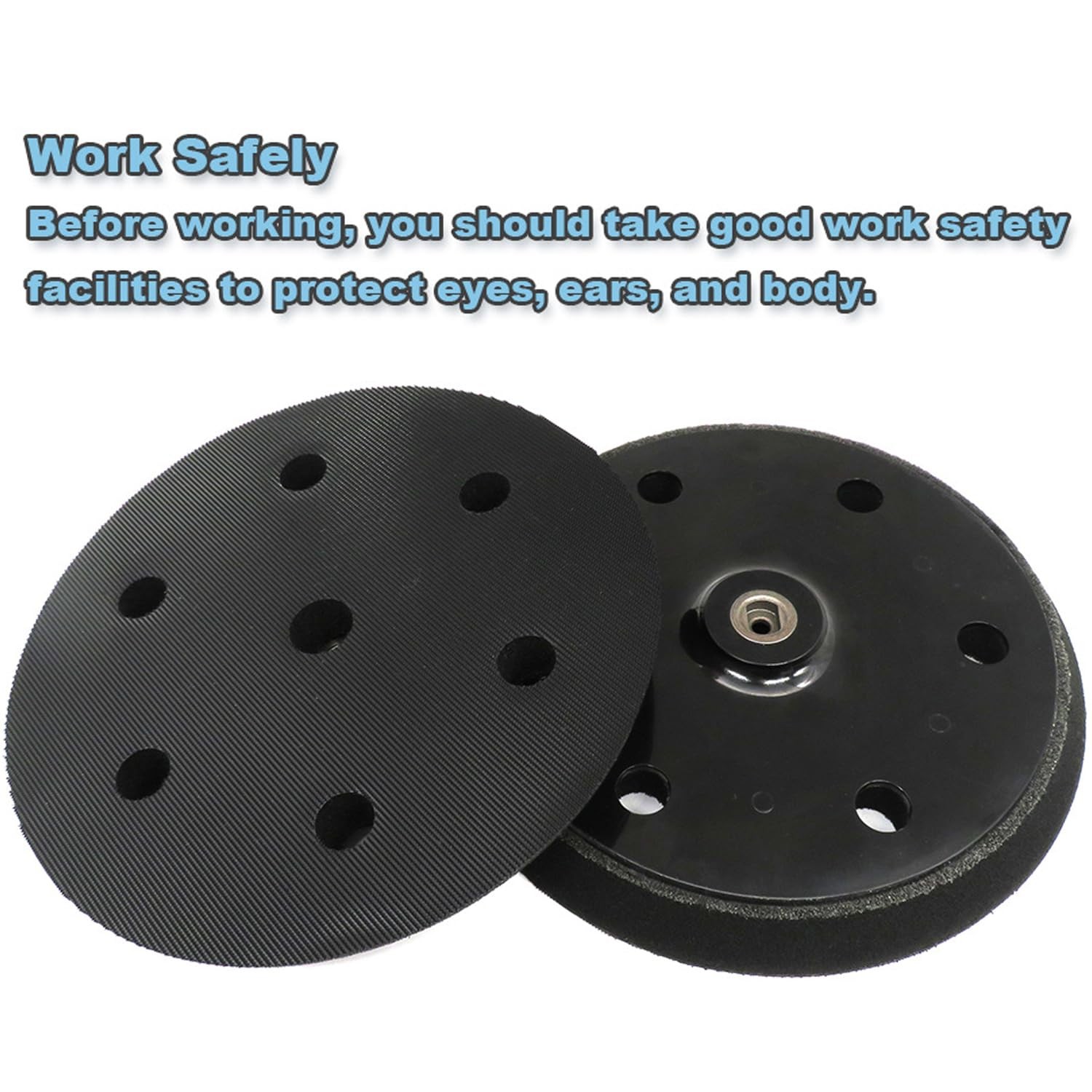 2 Pack 9 inch 6 Hole Hook and Loop Replacement Backing Pad for Orbital Sander