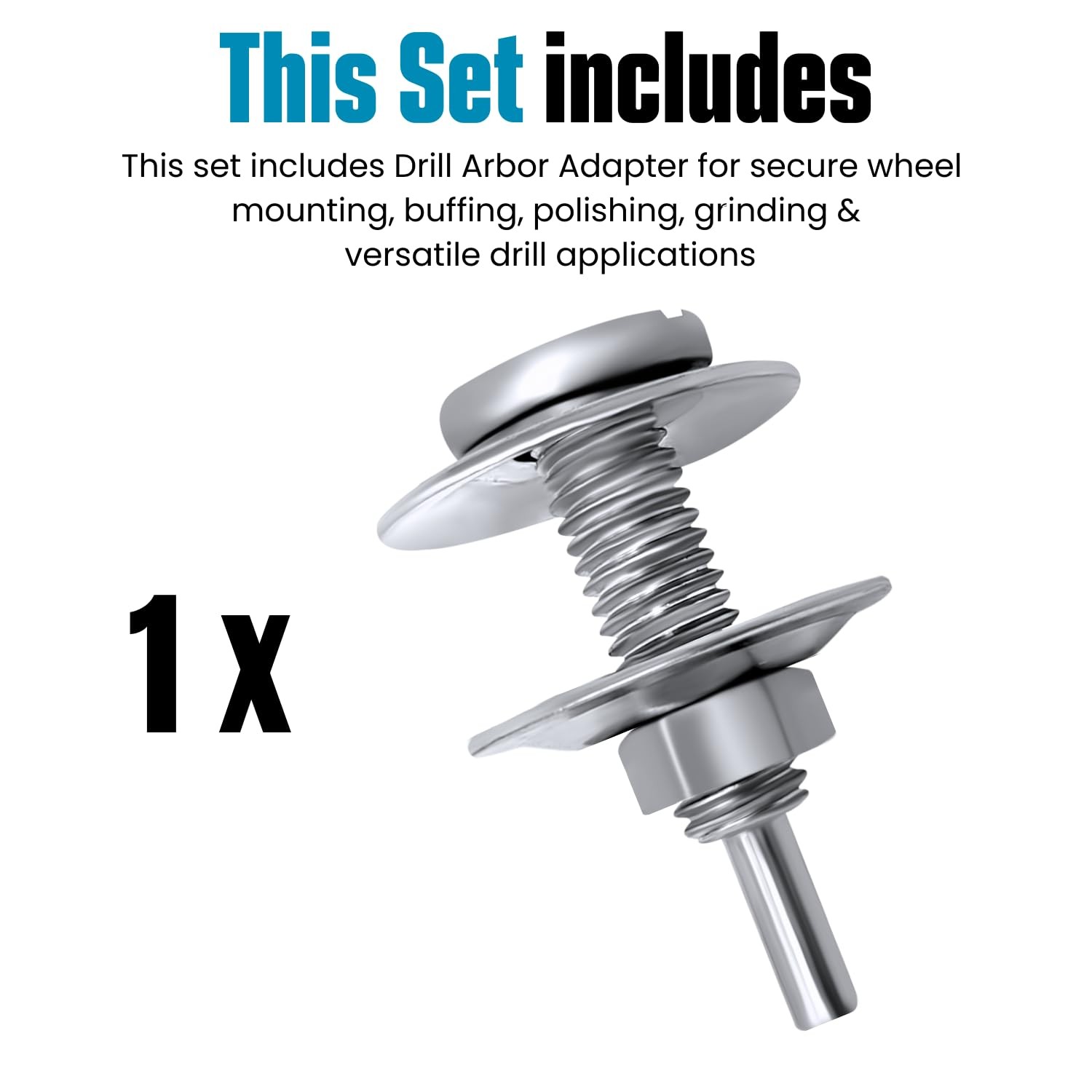 Drill Arbor Adapter Mandrel Buffing Grinding Wheels 1/2Inch Diameter Tool