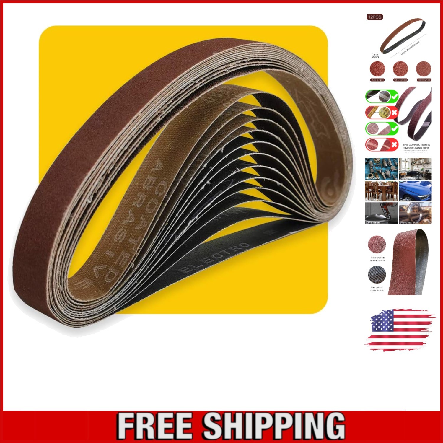 Pro-Grade 1×30 Sanding Belt Pack – 12 Sanding Belts for Ultimate Finishing
