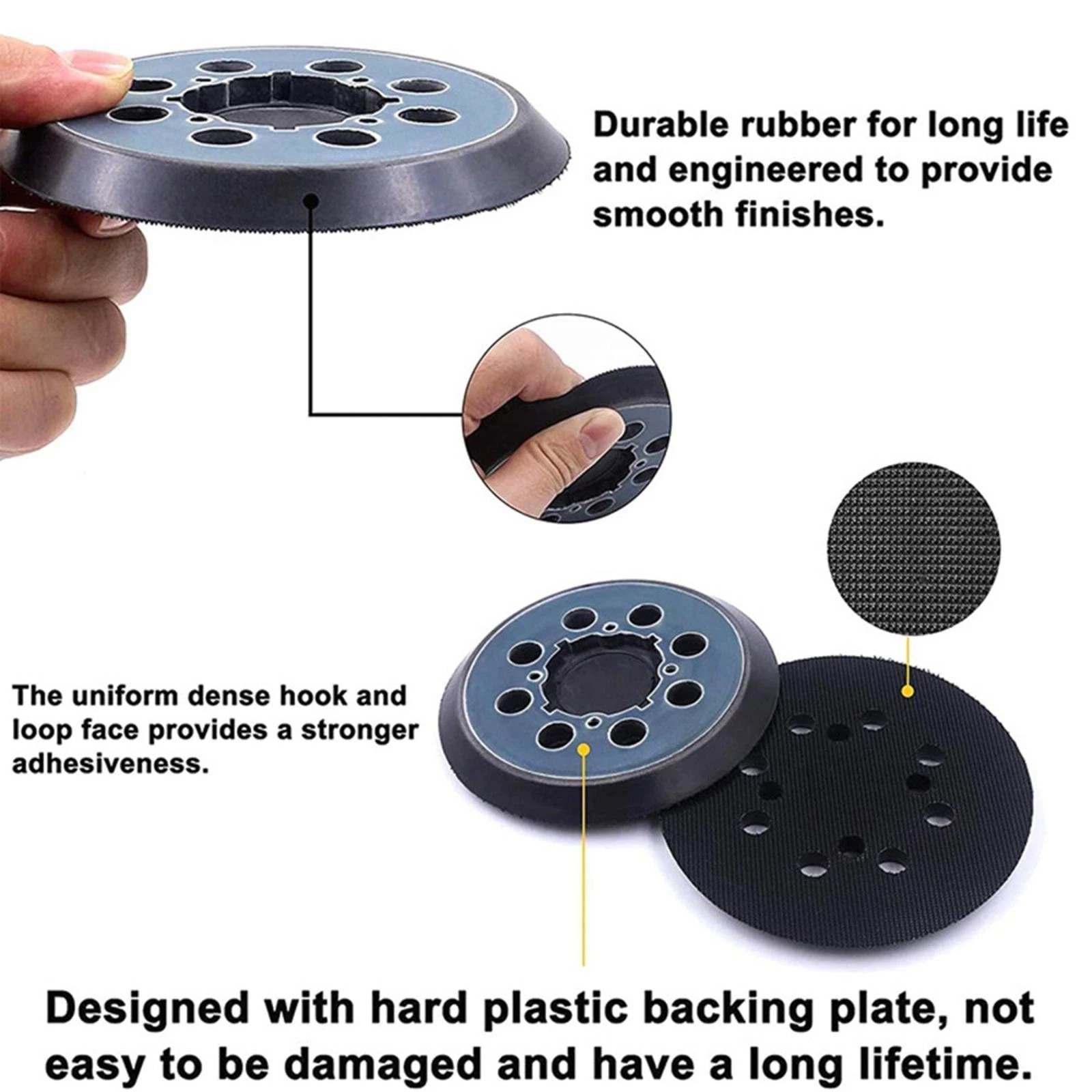 5″ 4-Screw Orbital Sander Pad Replacement Hook Loop For Dewalt DWE6421 N329079