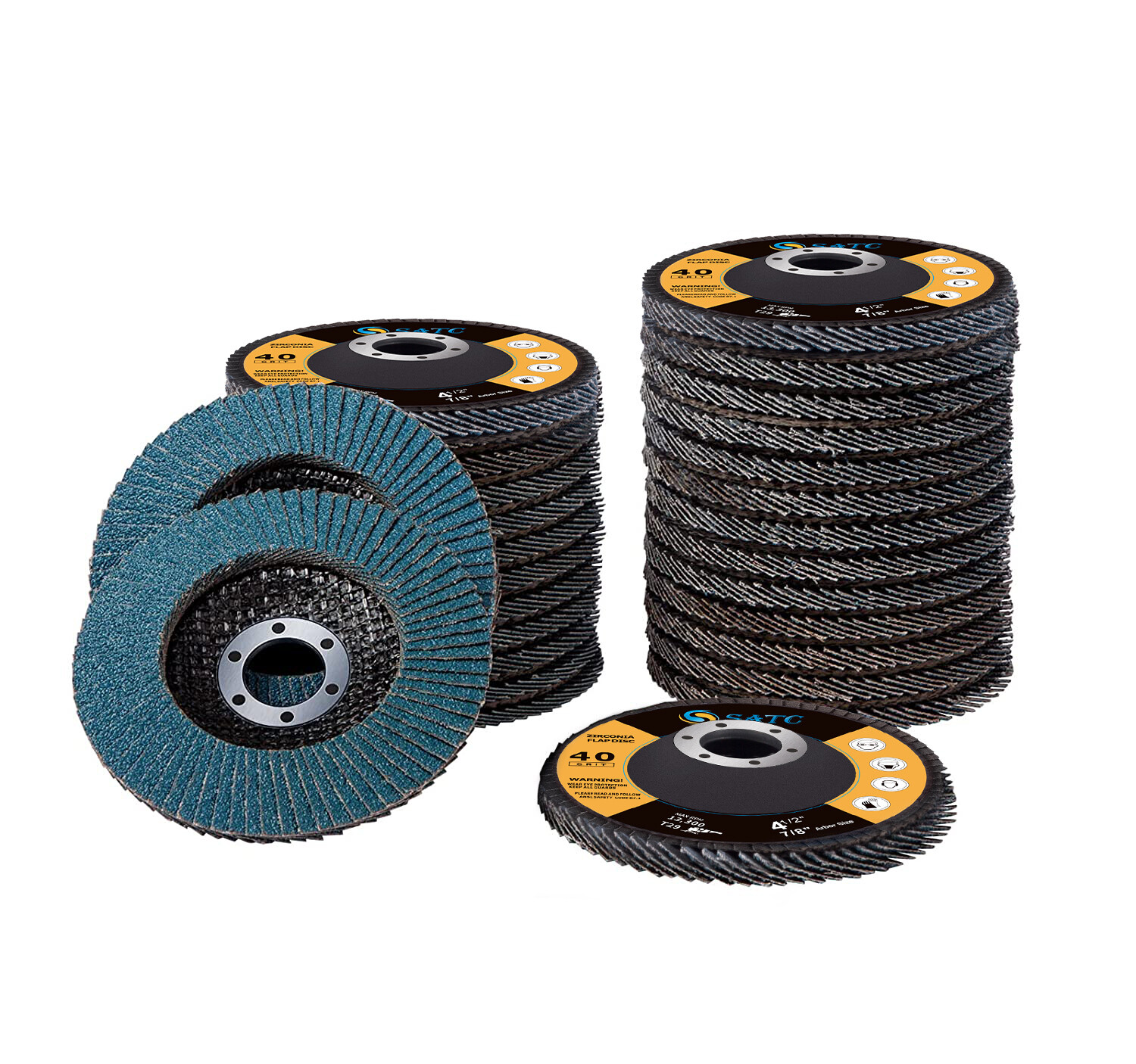 200PACK 4.5” x 7/8″ Professional 40 Grit Zirconia Flap Disc Grinding Wheels T29