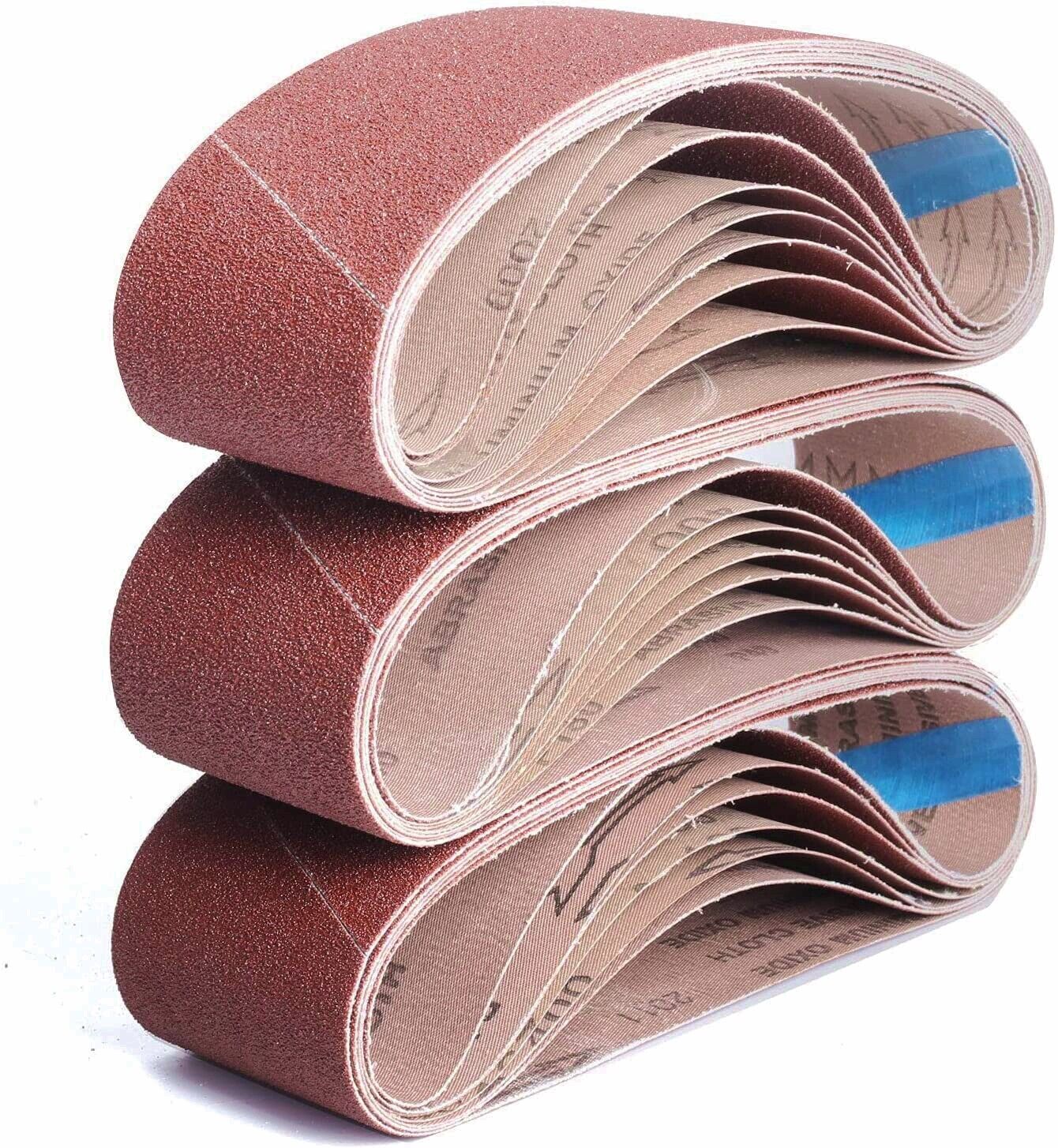 3×18 Sanding Belt Wood Metal Aluminum Oxide 36-600 Grit Grinder Tool