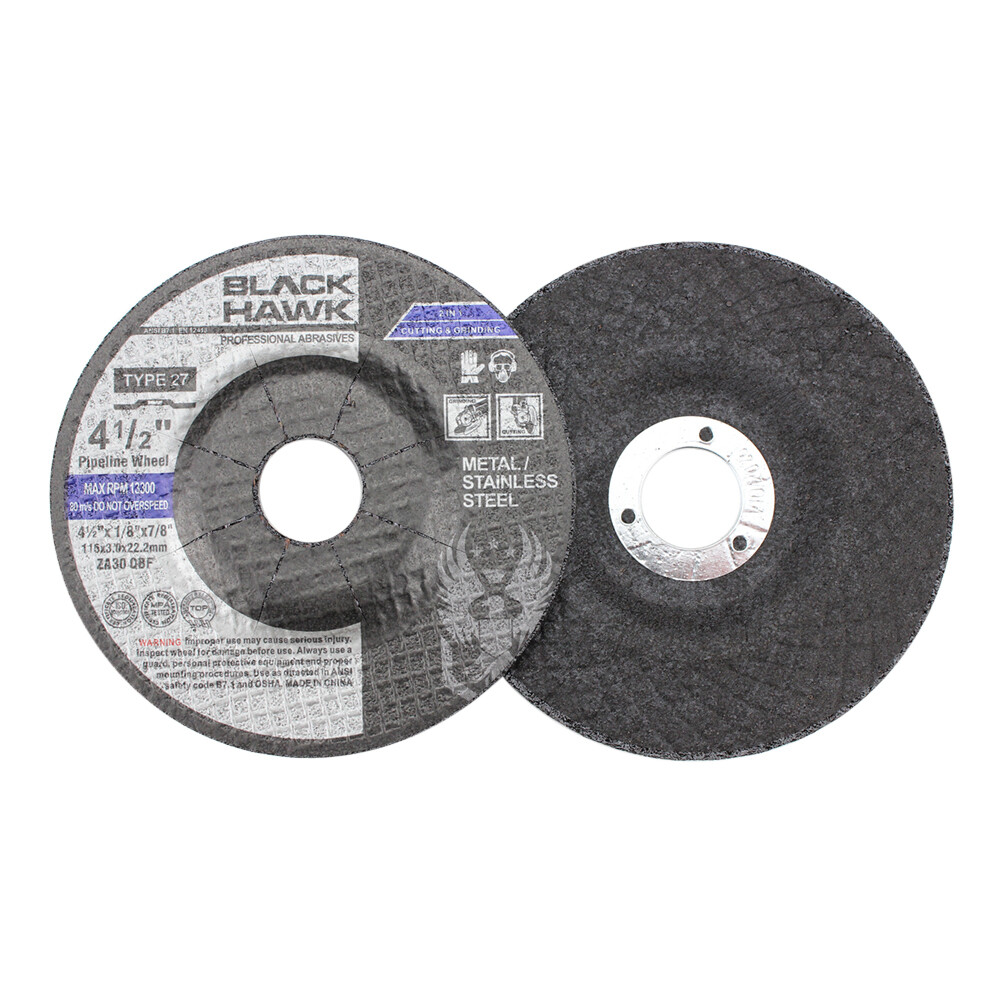 50 Pack – BHA 4-1/2″ x 1/8″ x 7/8″ Pipeline Cutting & Grinding Wheels T27 Discs
