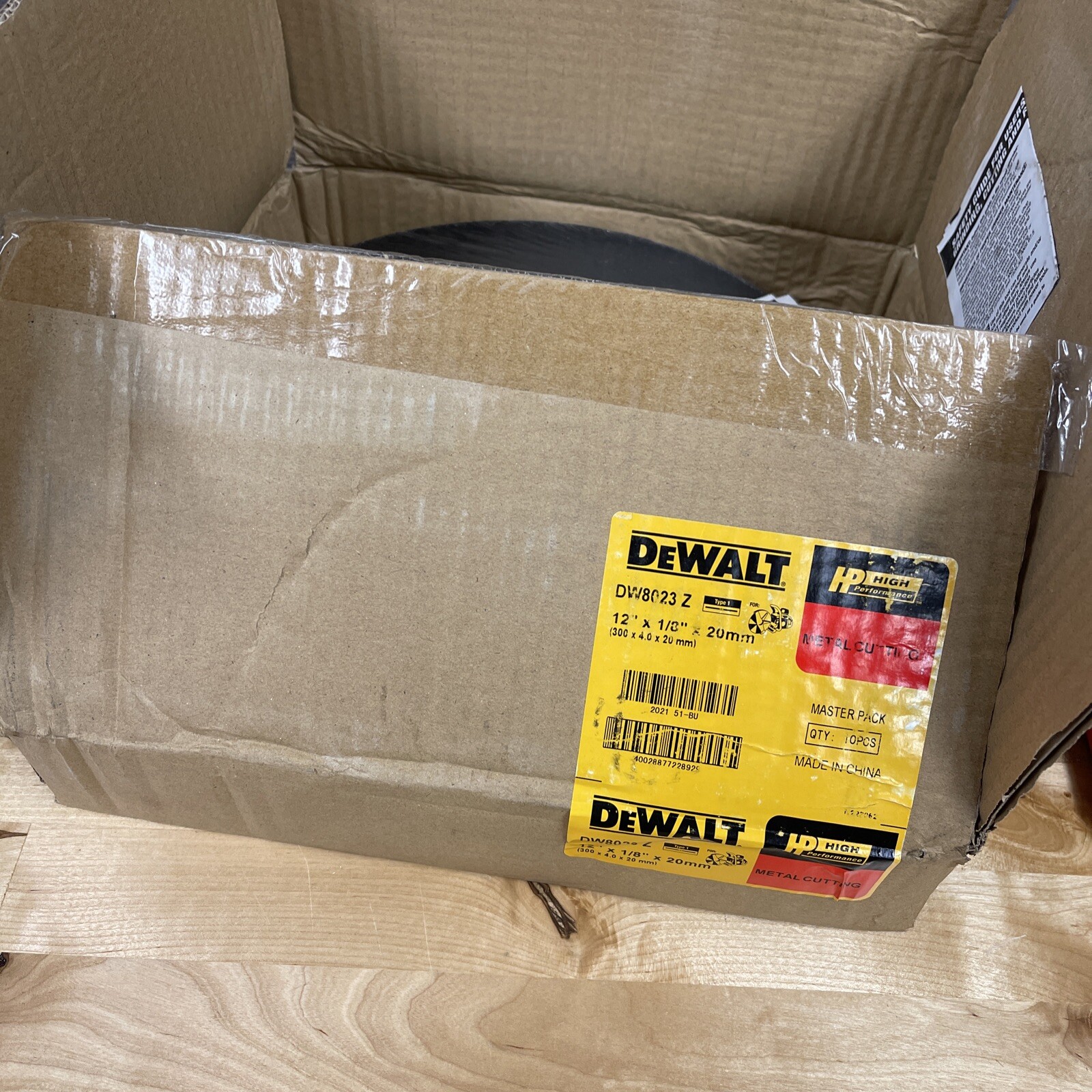 10 Pack Dewalt DW8023 Metal Cutting Wheel 12″ x 1/8″ x 20mm Type 1 New