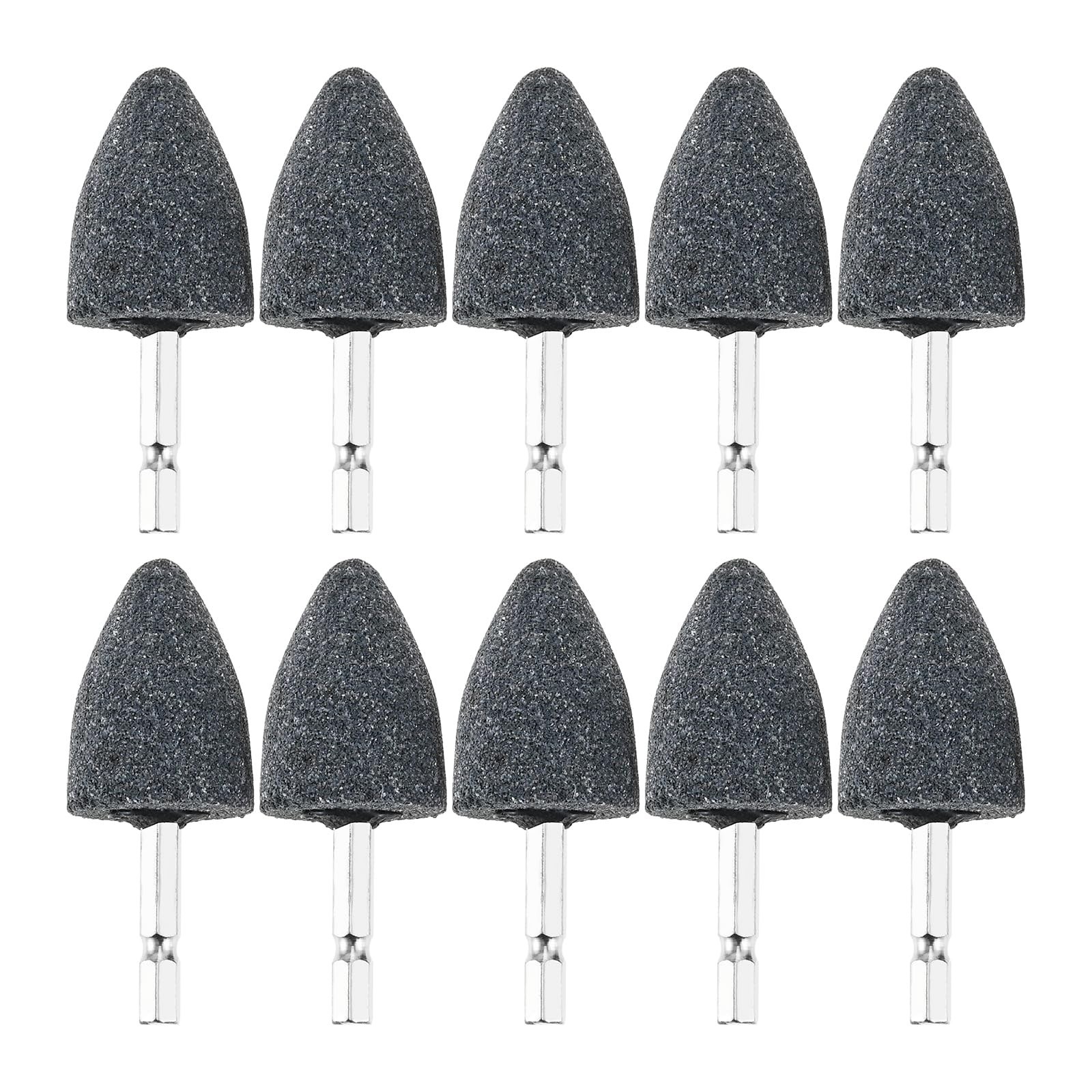 10Pcs 30mm Cone Grinding Stones – Aluminum Oxide Polishing Bits for Rotary Tools