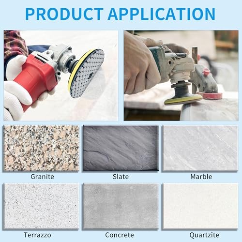 Dry Diamond Polishing Pads,5 Inch Polishing Pads Set of 8 Pieces Plus 5 INCH