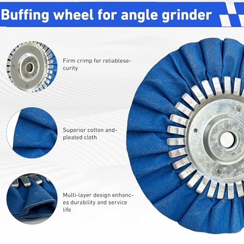 8″ Airway Buffing Wheel Kit – 9Pcs Aluminum Metal Polishing Set with 5/8″