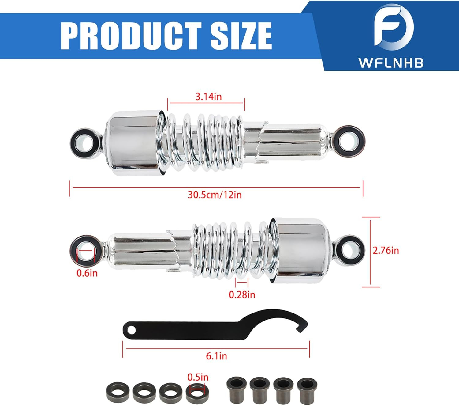 Motorcycle Rear Shocks Absorbers round Hole 10.5Inch 267Mm for Sportster 883 12