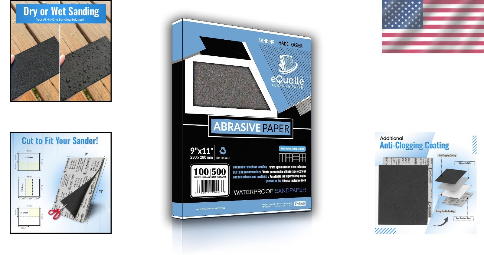 Automotive Paint, Metal, Wood Sandpaper – 600 Grit, 100-Pack
