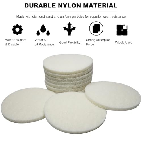 10 Pack 6 Inch Multipurpose White Scrubber Scouring Pads Flocking 2000 Grit