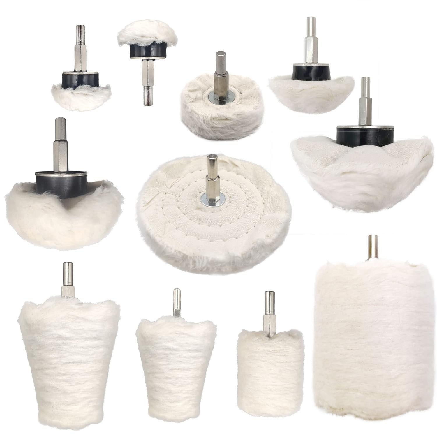 Extra Fine Grit Buffing Wheel Set – 11-Piece Polishing Tools for Electric Drills