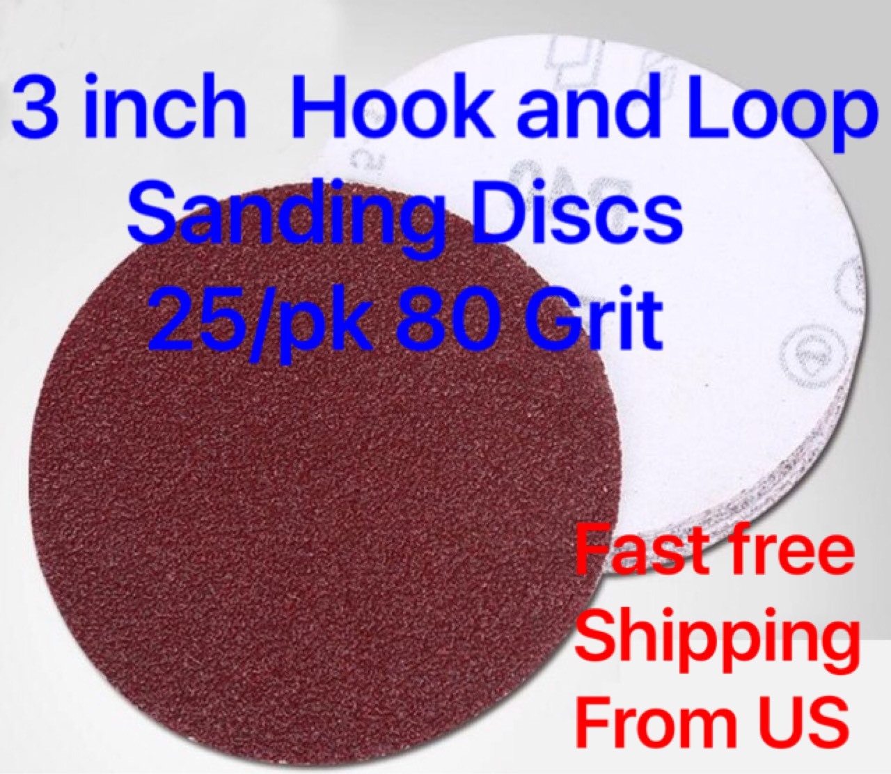 3 inch Hook and Loop Sanding Discs 25/pk 80 Grit