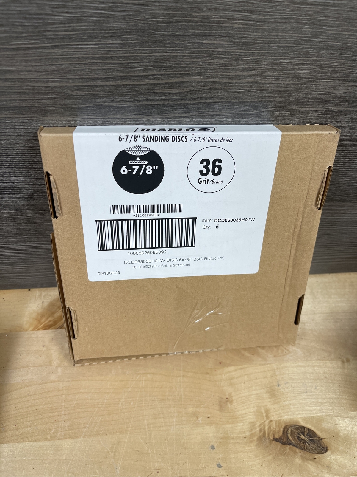 5 Pack Diablo DCD068036H01W 6-7/8 in. 36-Grit Sanding Disc New