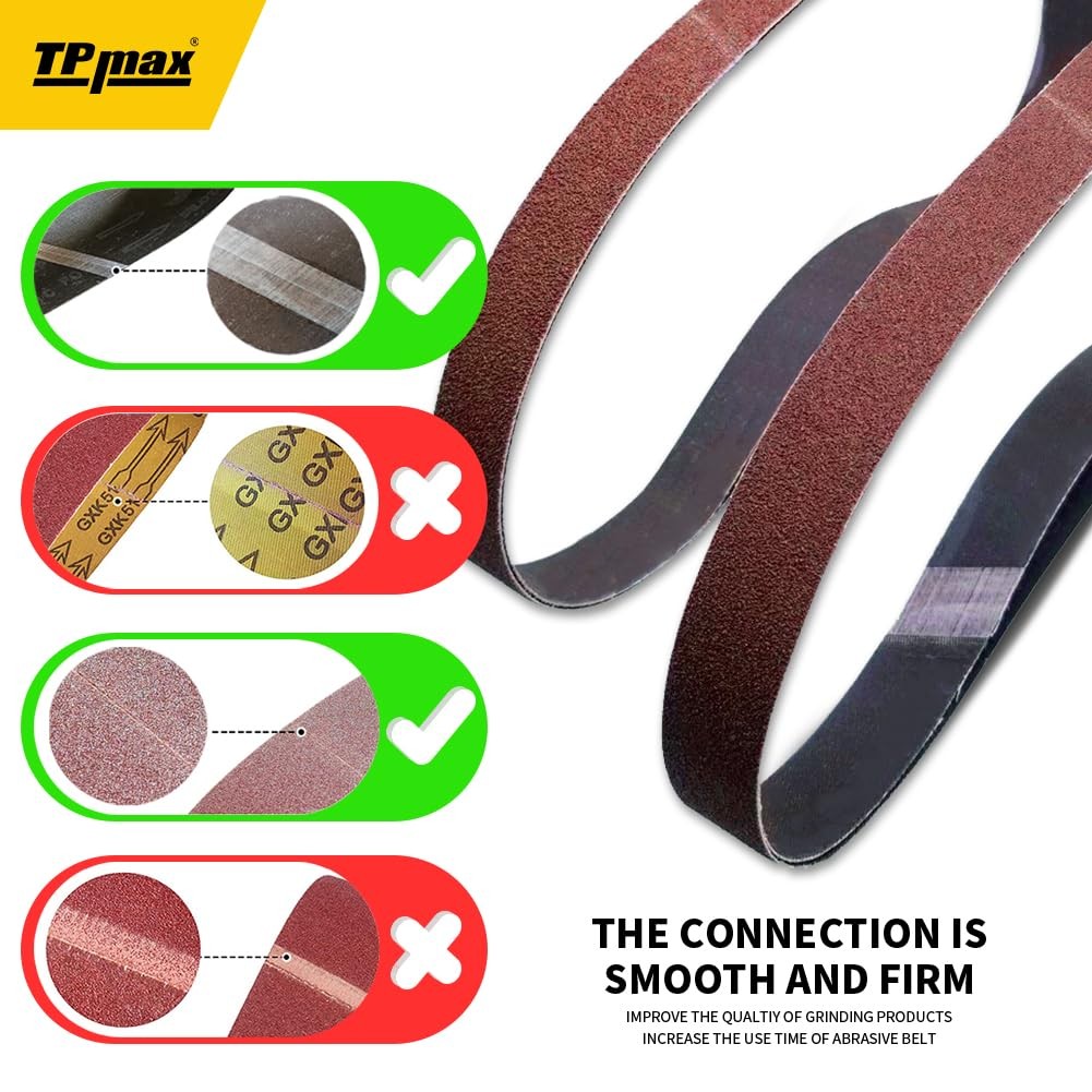 1 x 42 Inch Sanding Belt Pack 1-Inch x 42-Inch,12 Pcs(4 Each 1x42in, ‎brown