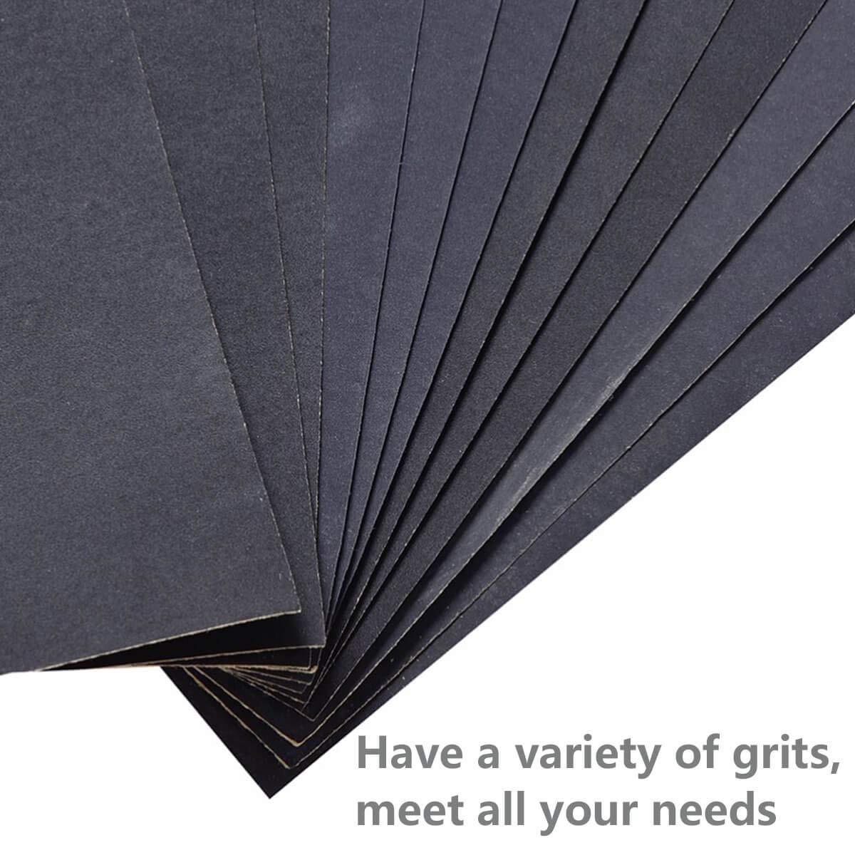 FRIMOONY Wet Dry Sandpaper, Assorted 9*3.6 inch, 54 sheet