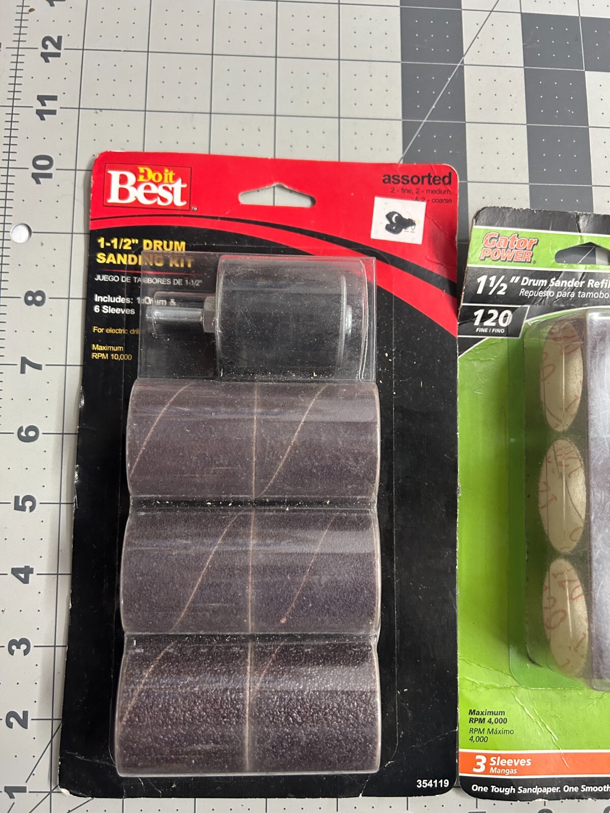 NOS 3-pack lot Do it Best 1-1/2″ Drum Sanding Kit Gator Sleeve refill 120 Grit
