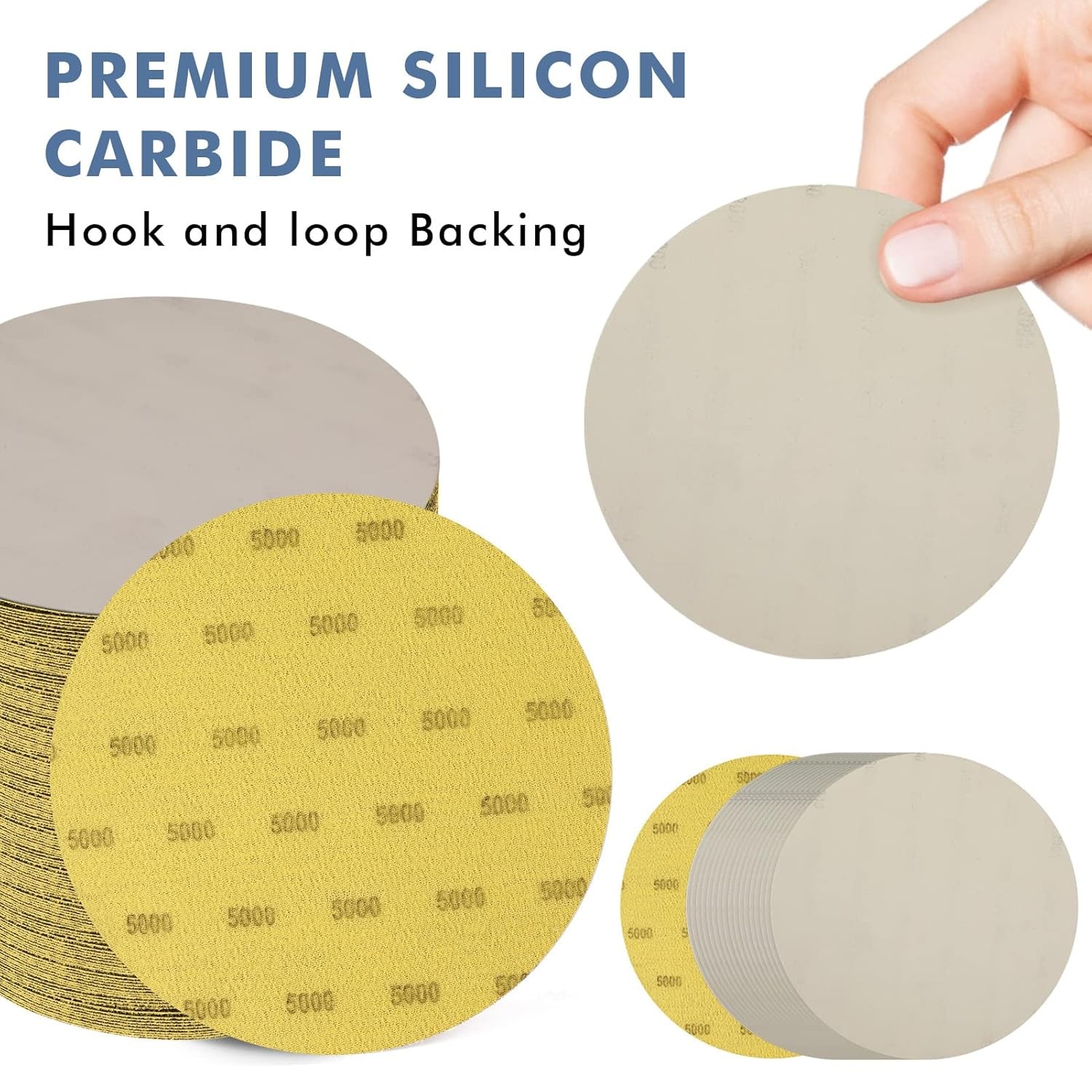 6 Inch 5000 Grit Sanding Disc, GOH DODD 25 Pieces Wet Dry Sandpaper Hook and…