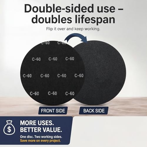 12 Pcs 17″ Sanding Screen Discs Black Mesh Floor Sanding Screens 60 Grit