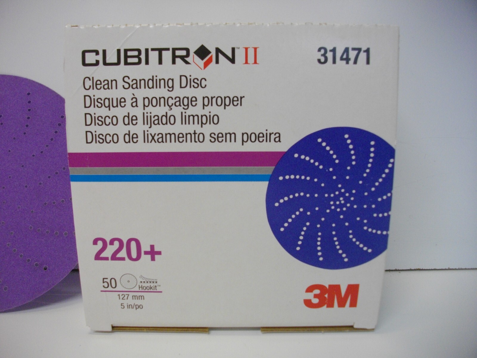 3M 31471 Cubitron II 5″ Hookit clean sanding disc 220+ Grit Box of 50 each