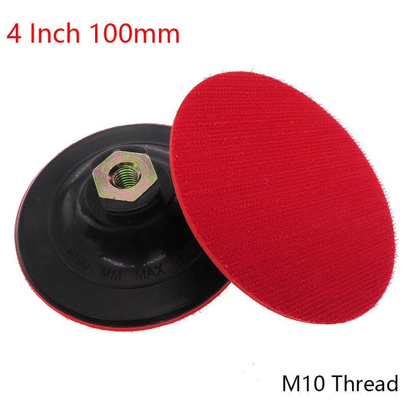 4 Inch 100mm Hook & Loop Backing Pad Polishing Sanding Angle Grinder M10 Thread