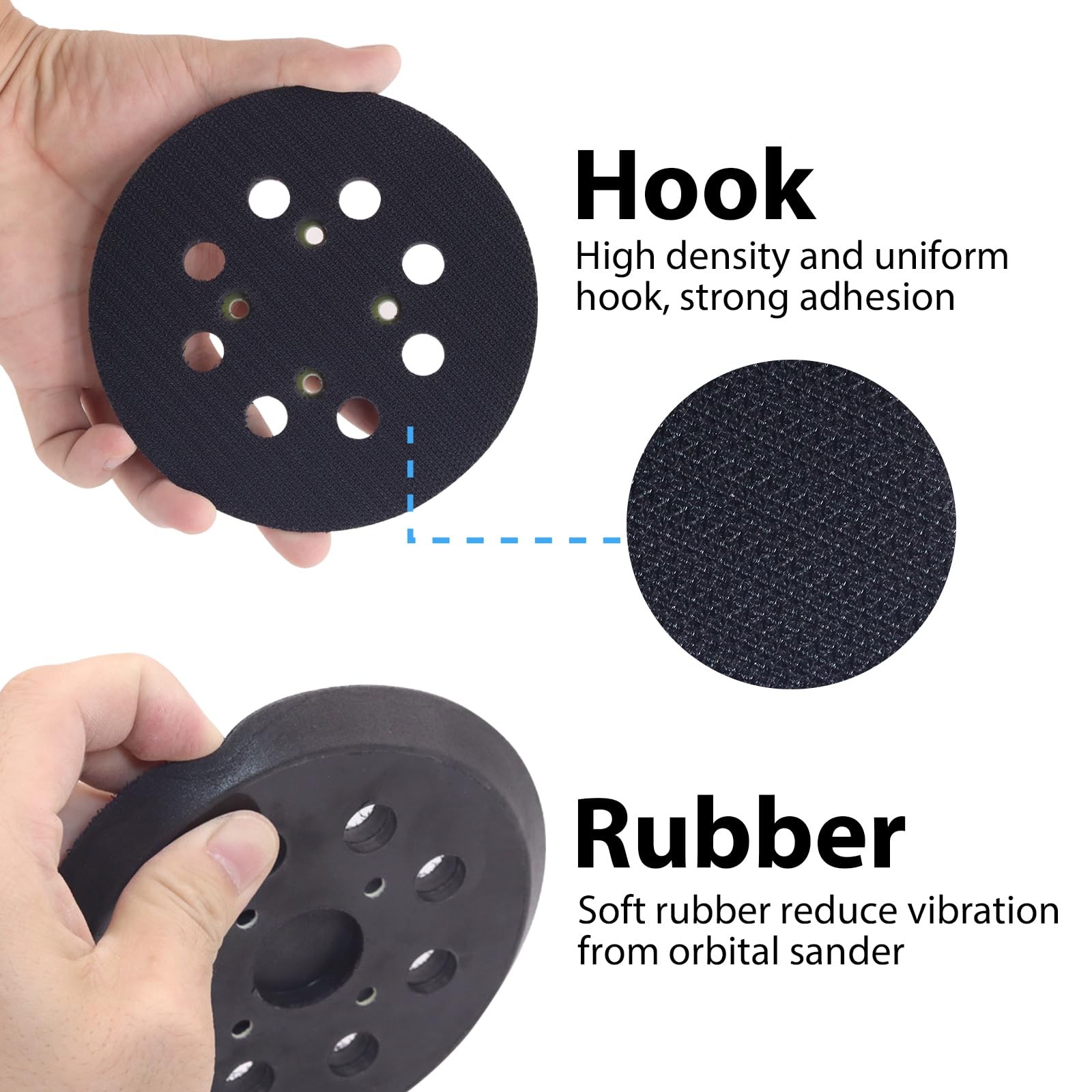 5″ Orbital Sander Replacement Pad for Ryobi RS290,RS280/VS Sander, 5 Inch 8 H…