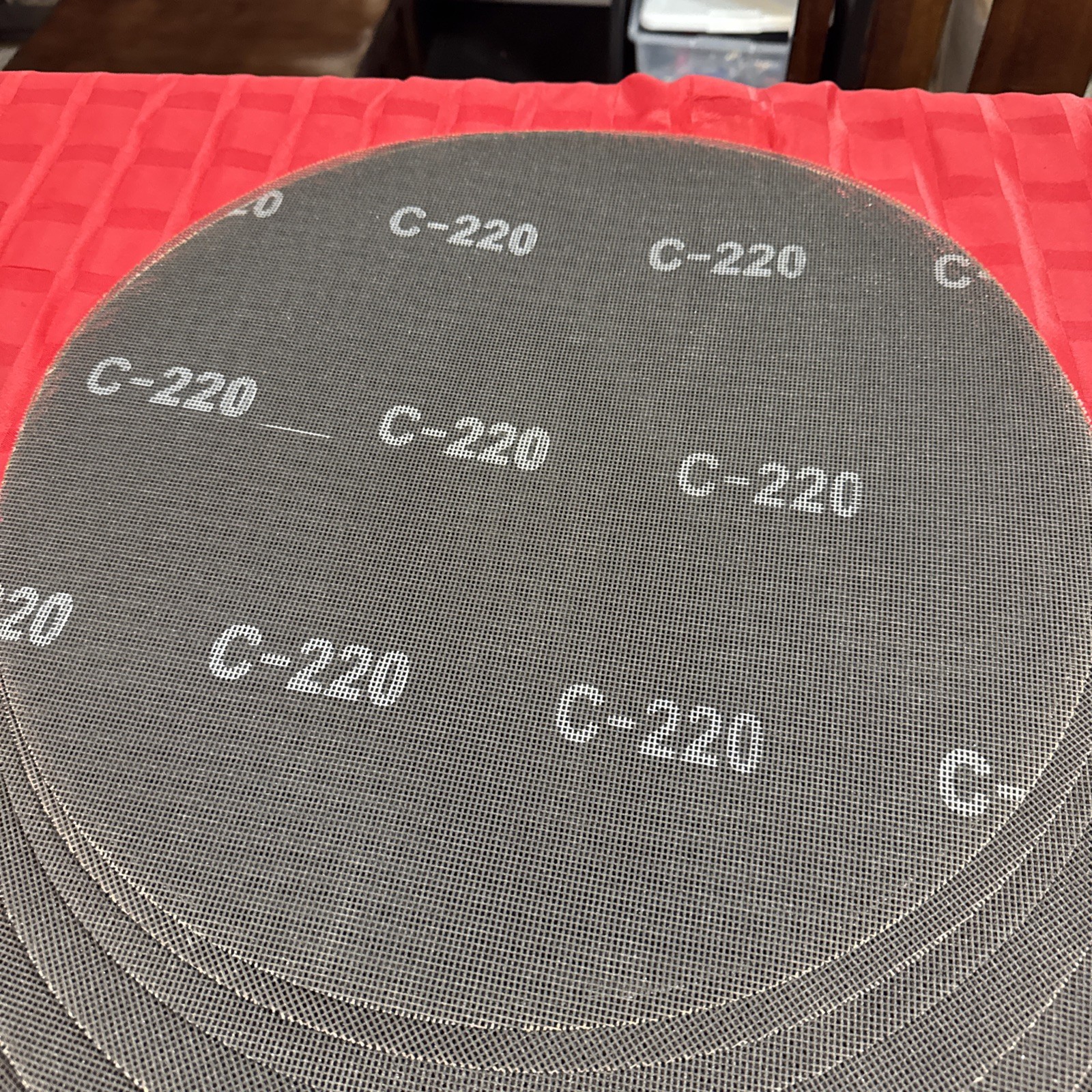 Pack of Ten Sanding Screen Discs 17 Inch 220 Grit Mesh Floor Pads