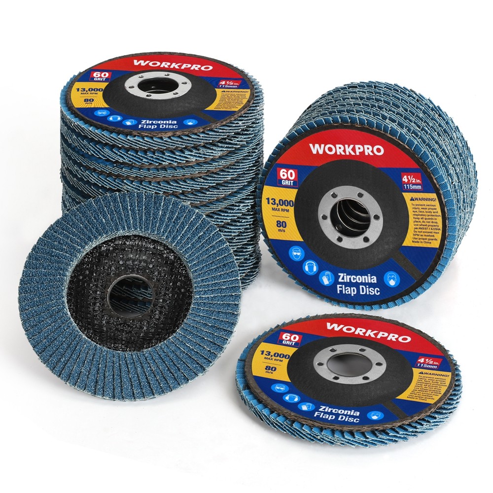 WORKPRO 20PC Flap Disc Grinding Wheel Flap Sanding Disc Zirconia Abrasive 60Grit