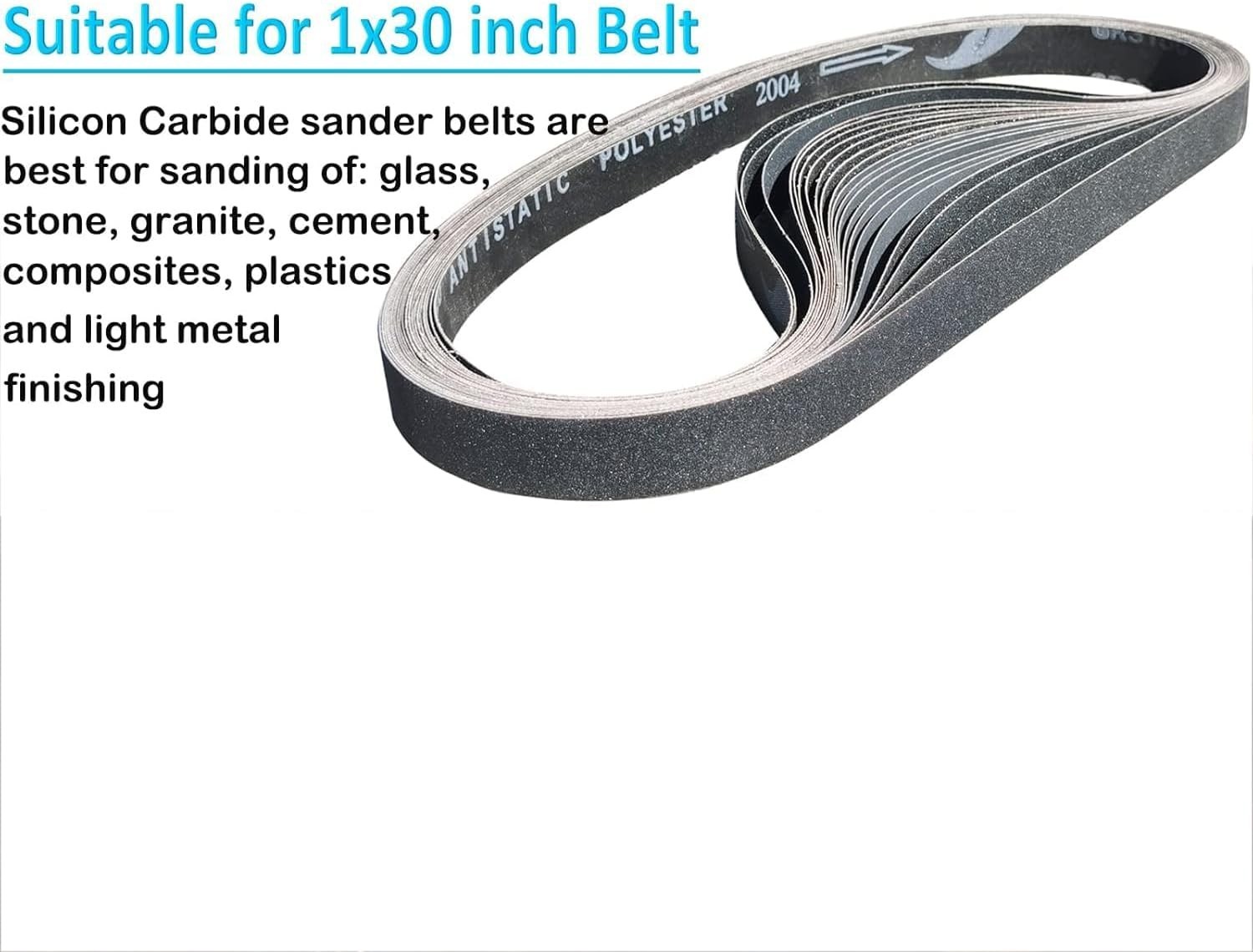 12 Pack 1 x 42 Inch Silicon Carbide Sanding Belts Assortment -120 240 400 600…