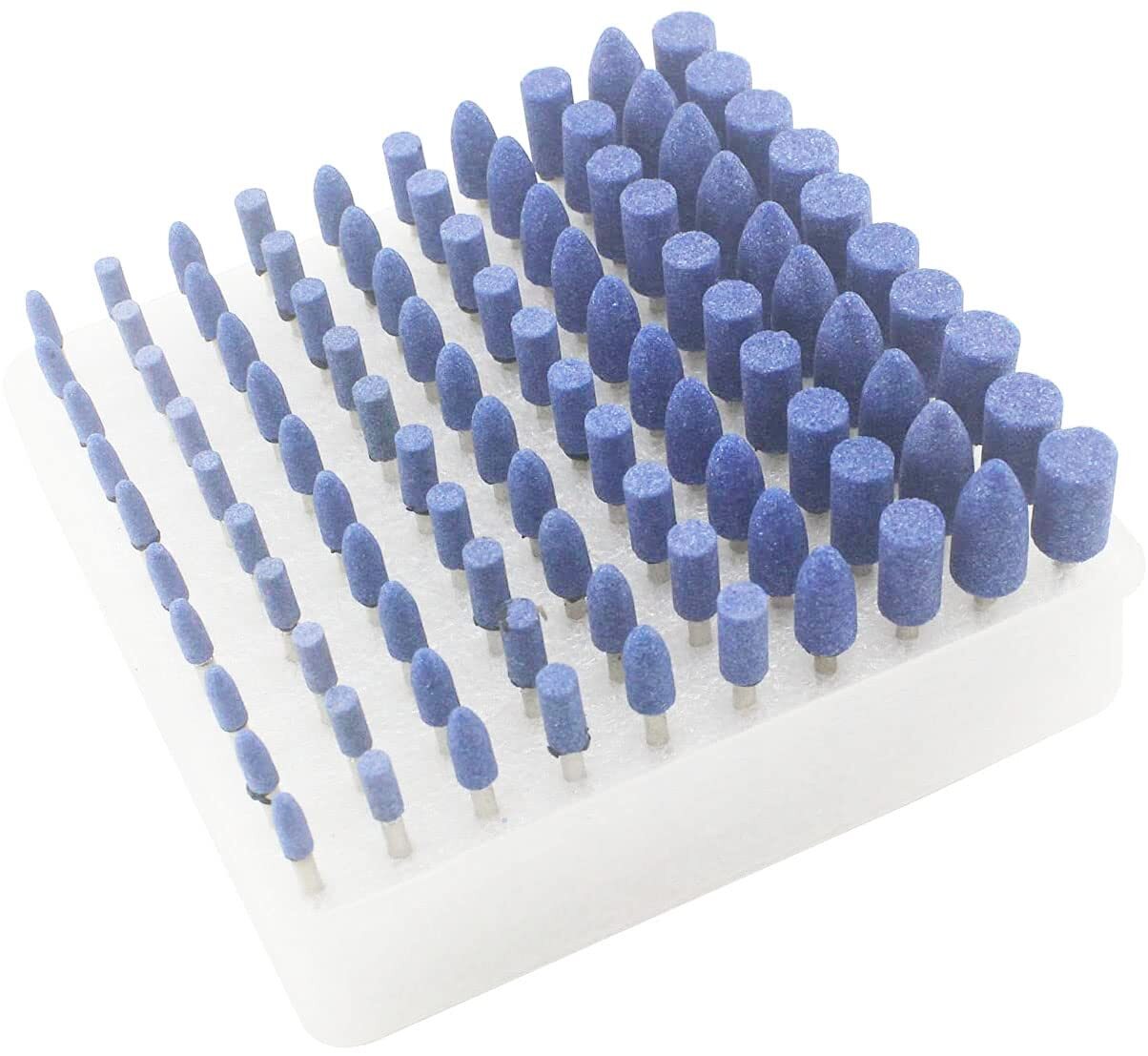 100 Pcs Grinding Stones Set, 1/8 Inch Shank Abrasive Stone Mounted Sharpening…