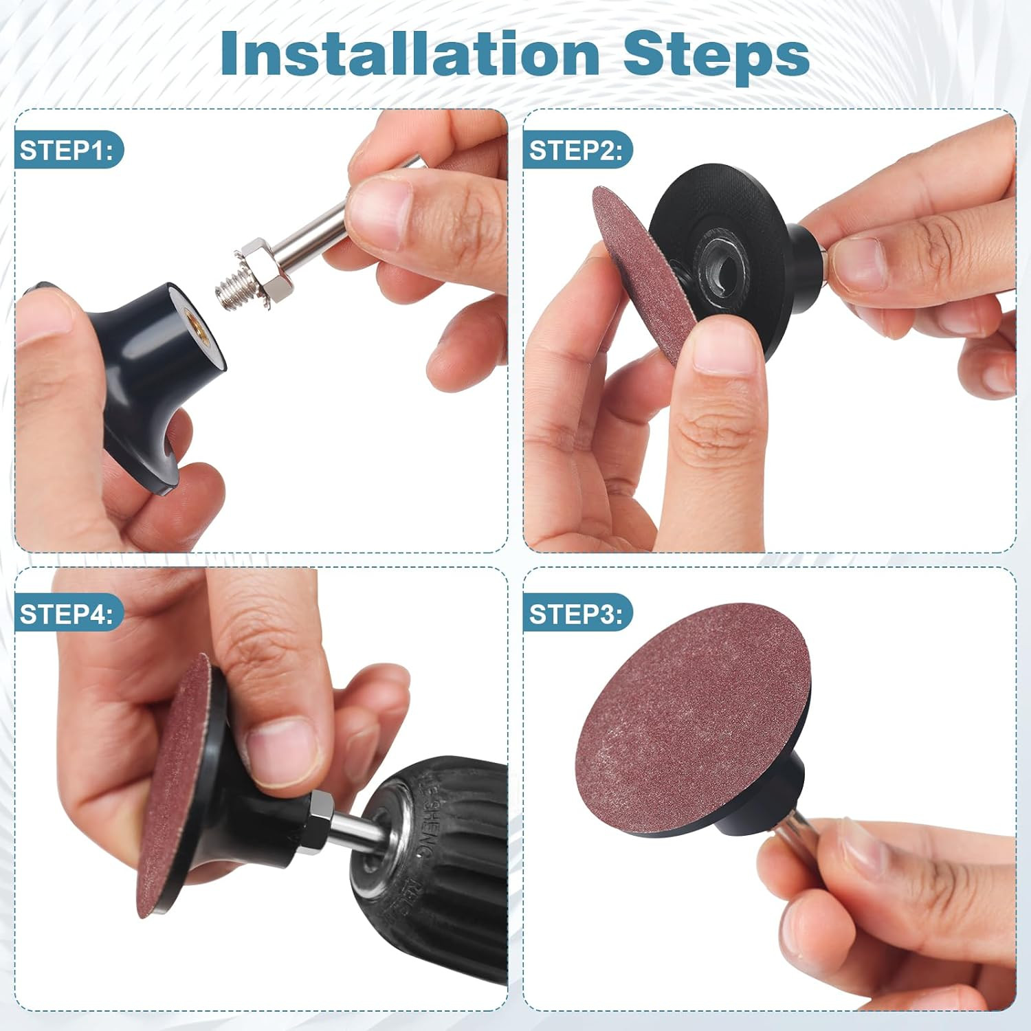 2 Pack 2 Inch Die Grinder Sanding Disc and 1/4 Shank, Grinder Holder for Roloc,