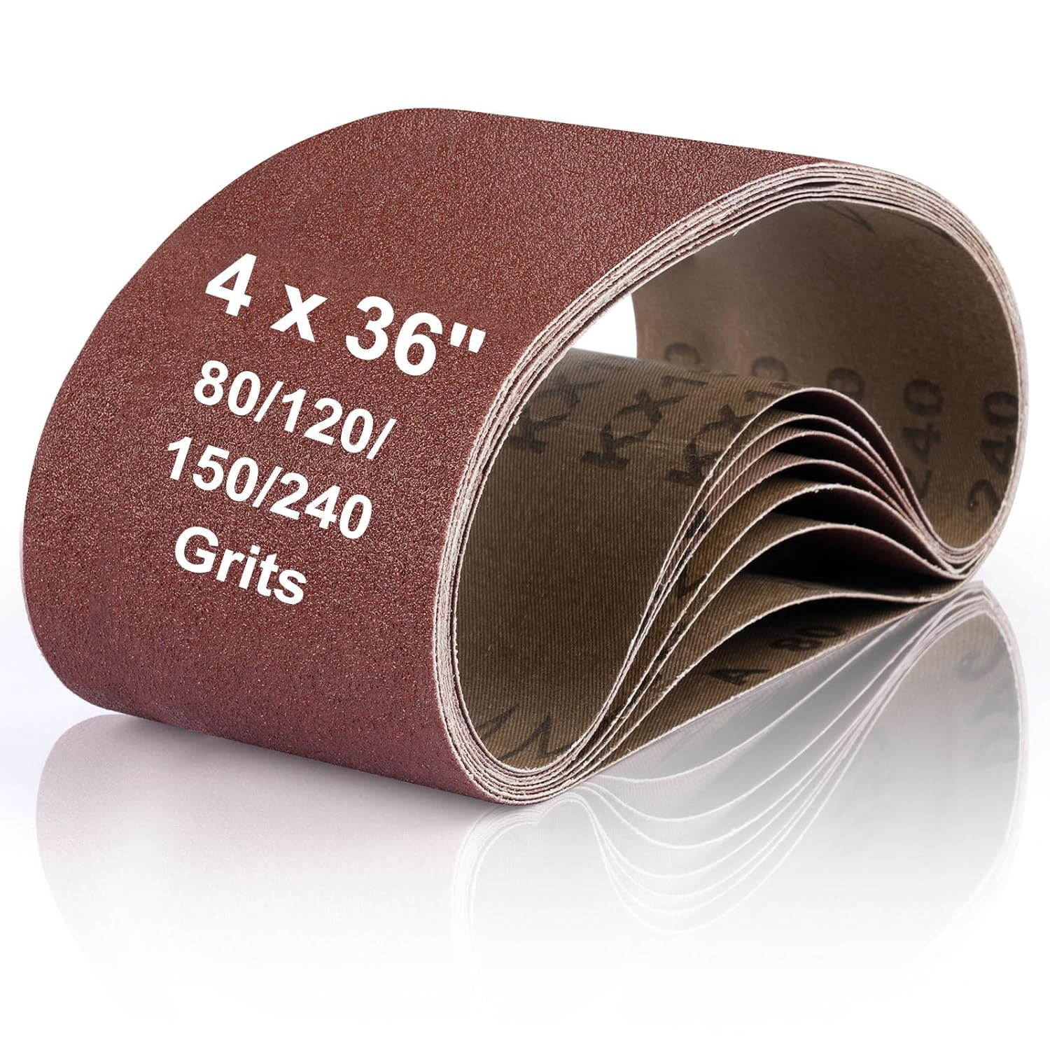 Belt Sander Sanding Belts, 8 Pcs Belt Sander Paper (2 Each of 80 120 150 240 Gri