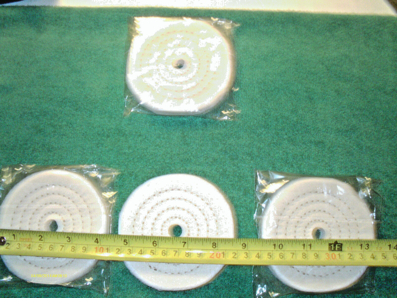 4 Pieces 4″ Diameter 1/2″ Thick Cotton Polishing Buffing Wheels 1/2″ Arbor Hole