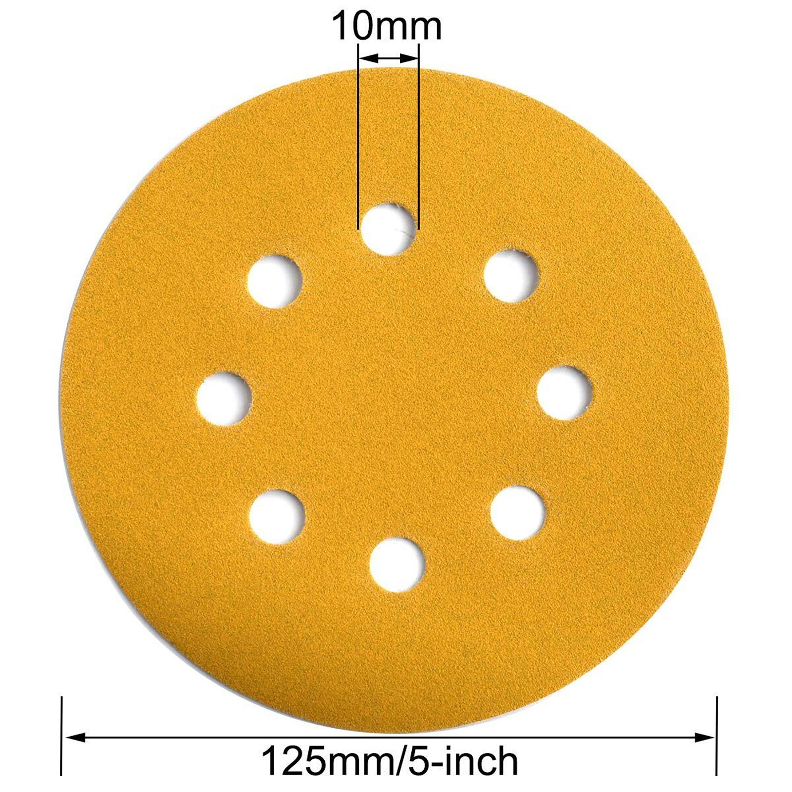100-PACK 5 inch Sanding Discs 8-Hole Hook Loop Sander Orbital Sandpaper 40 -1000