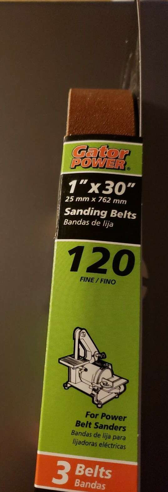GATORPOWER 1” X 30” SANDING BELTS 3 PK NEW IN PACKAGE