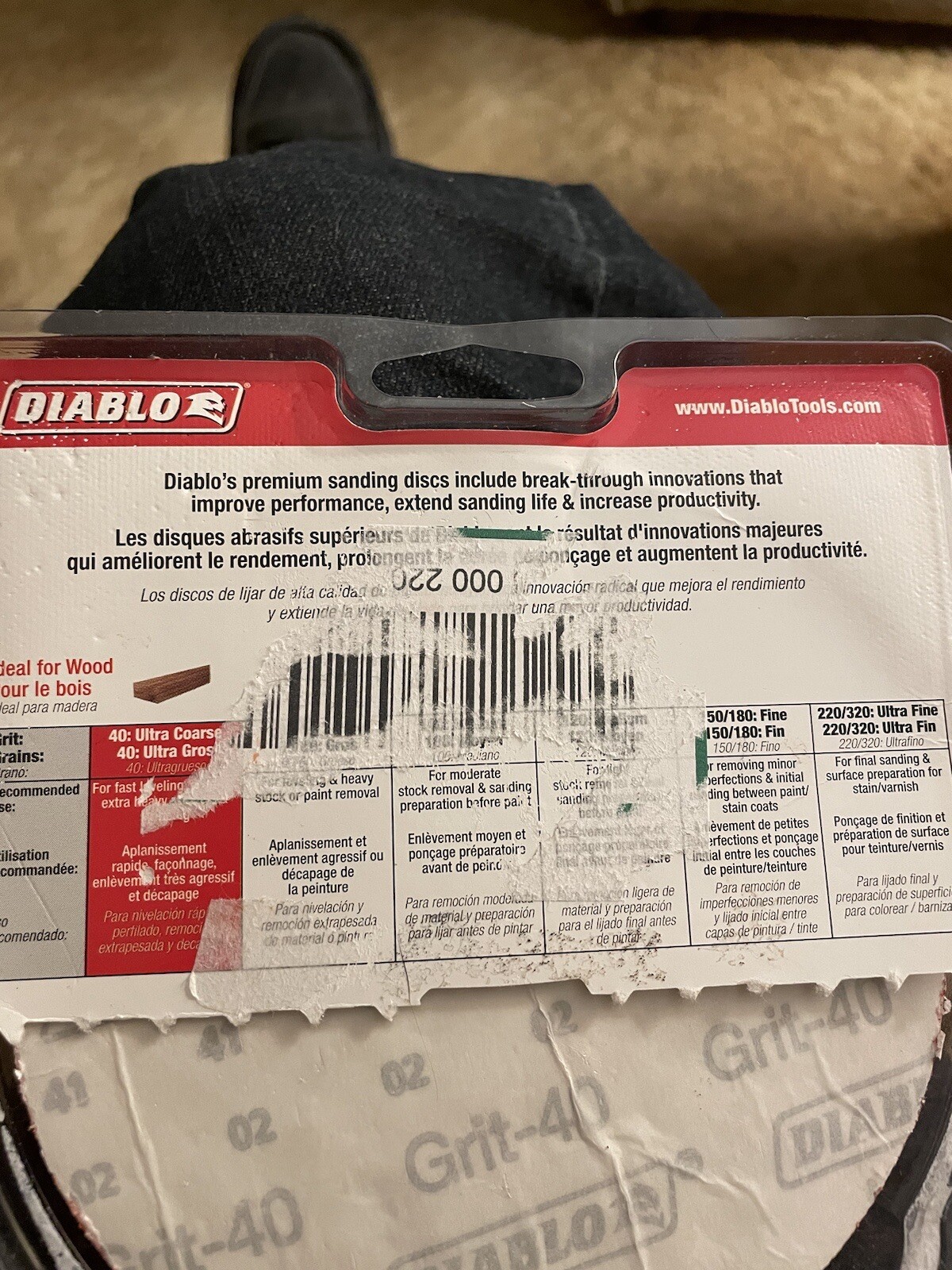Diablo Sanding Discs 5in. PSA No Hole -1 5 Stick Fast for Orbital Sander