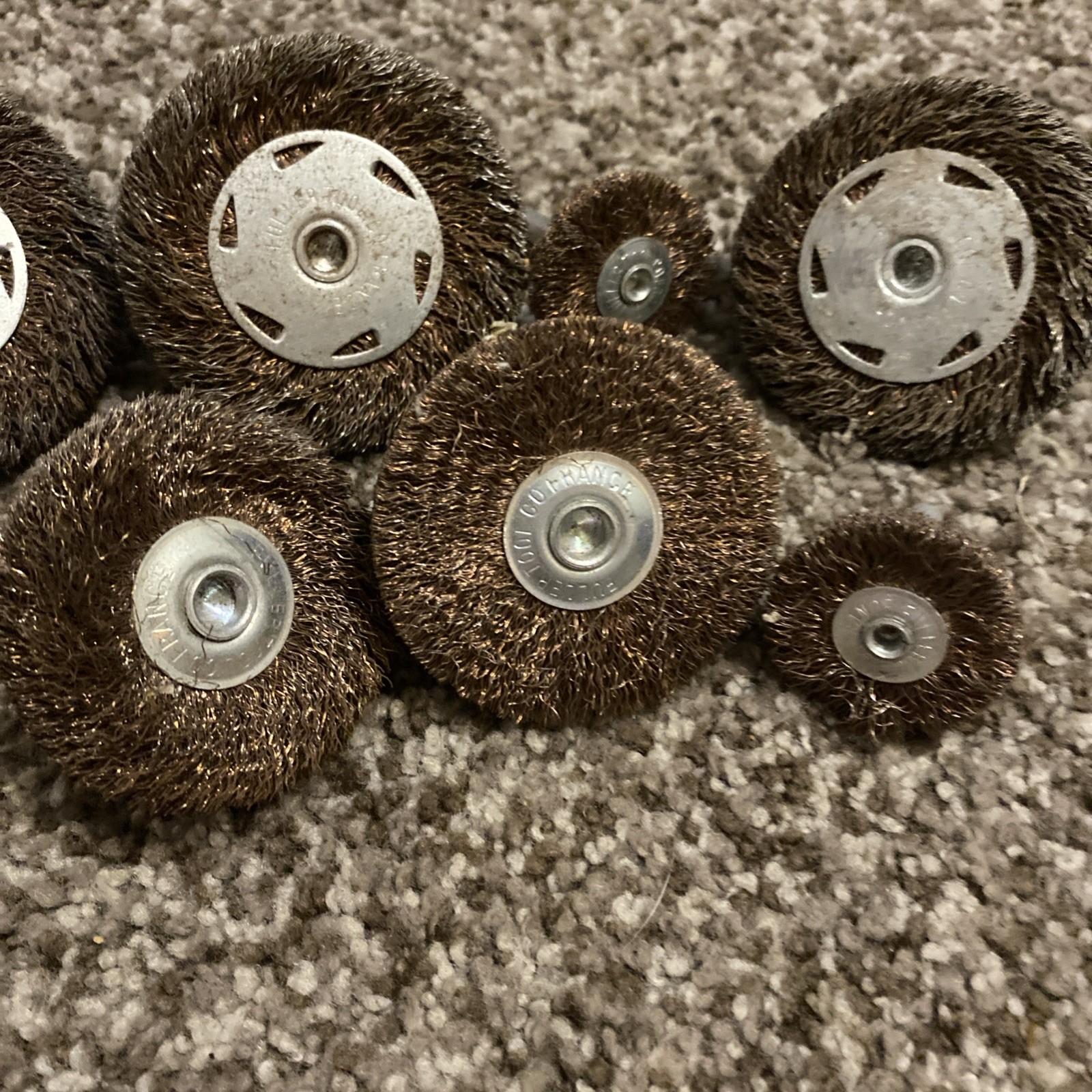 VTG FULLER TOOL CO – Lot of 7 Wire Wheel Brush Bits Cup – Varied Sizes -RARE