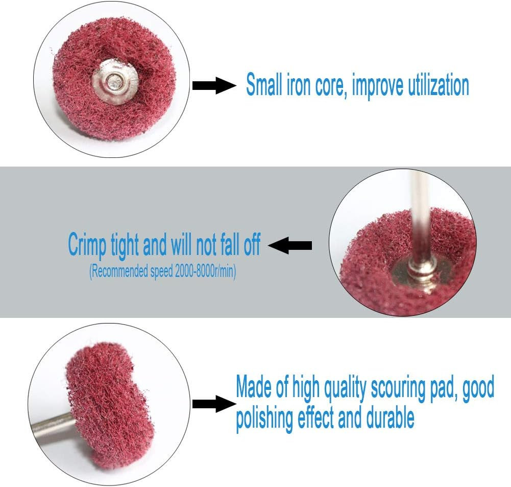 50PCS Abrasive Buffing Polishing Wheel Set for Rotary Tools Rust Removal 3mm